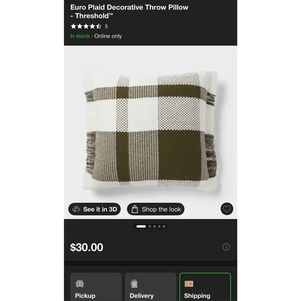 Euro Plaid Decorative Throw Pillow - Threshold